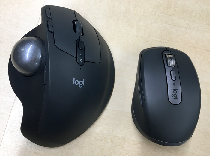 ロジクールの無線マウス『MX ERGO（MXTB1s）』と『MX Anywhere 3（MX1700GR）』