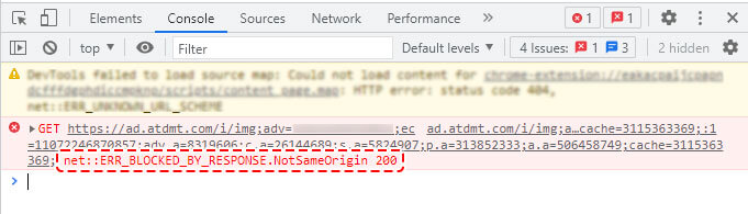 net::ERR_BLOCKED_BY_RESPONSE.NotSameOrigin 200